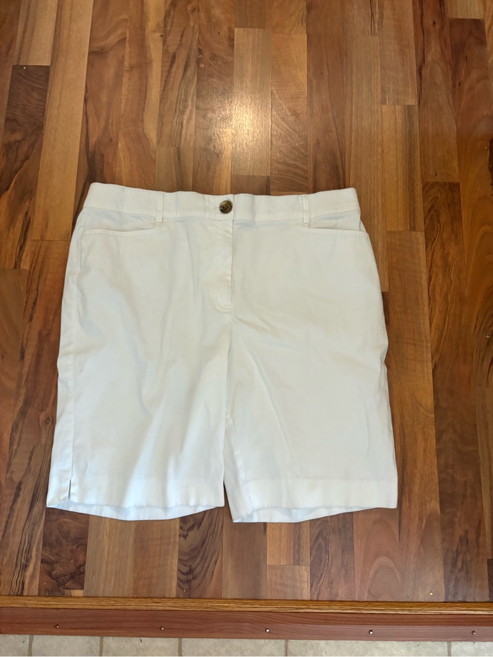 Studio Works White Mid-Rise Bermuda Shorts